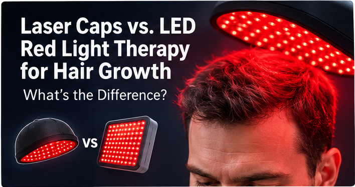 Laser caps vs LED red light therapy for hair growth