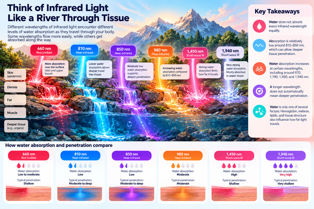 how does water absorb infrared light