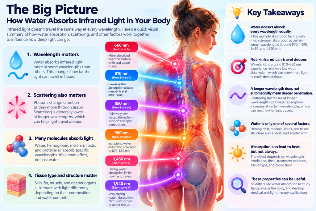 how does water absorb infrared light
